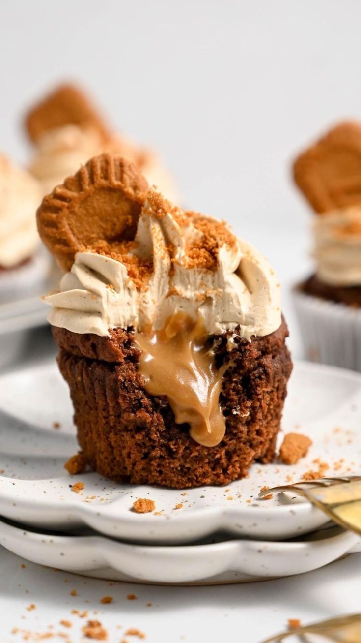 Chocolate Biscoff Cupcakes