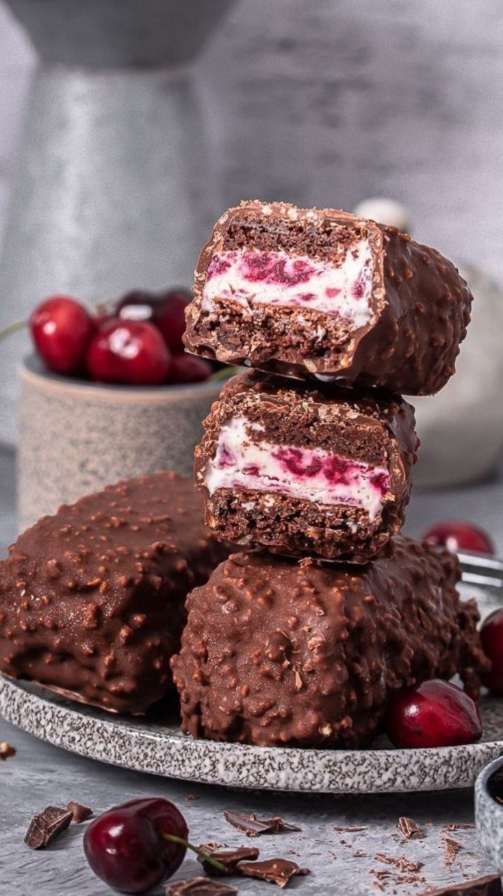 Chocolate Cherry Ice Cream Sandwiches