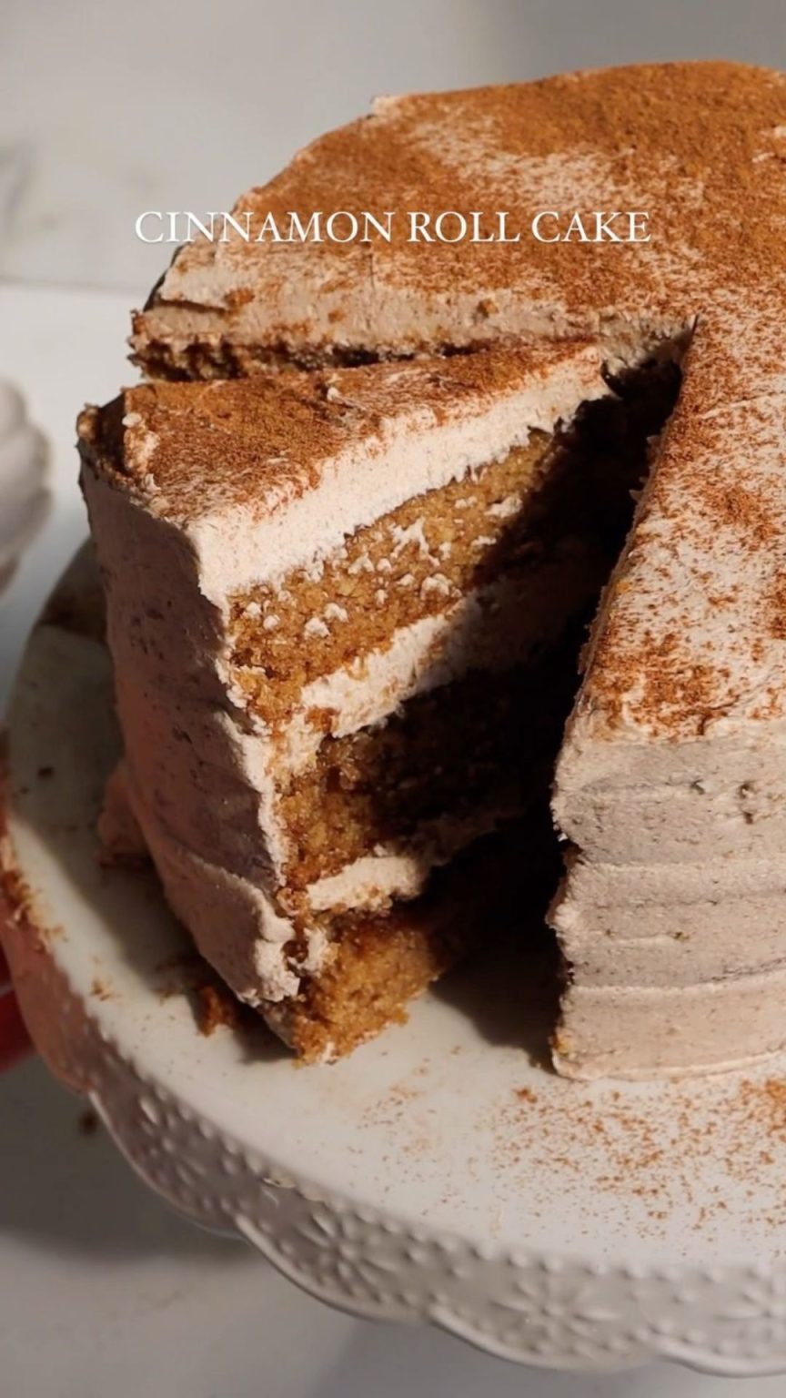 Cinnamon Roll Layer Cake Maria S Kitchen