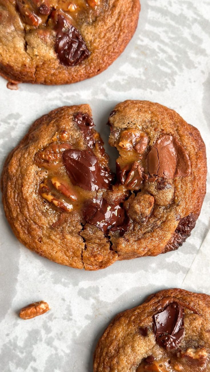 Salted Caramel Pecan Chocolate Chip Cookies