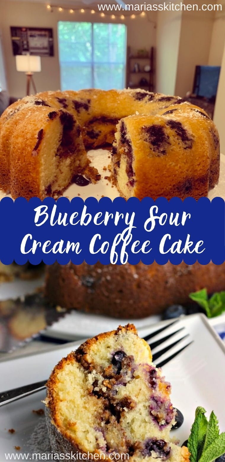 Easy Blueberry Sour Cream Coffee Cake Recipe - Maria's Kitchen