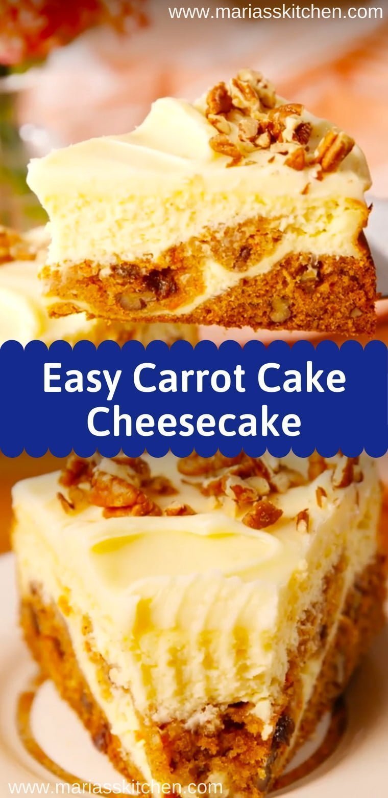 Easy Carrot Cake Cheesecake Recipe - Maria's Kitchen