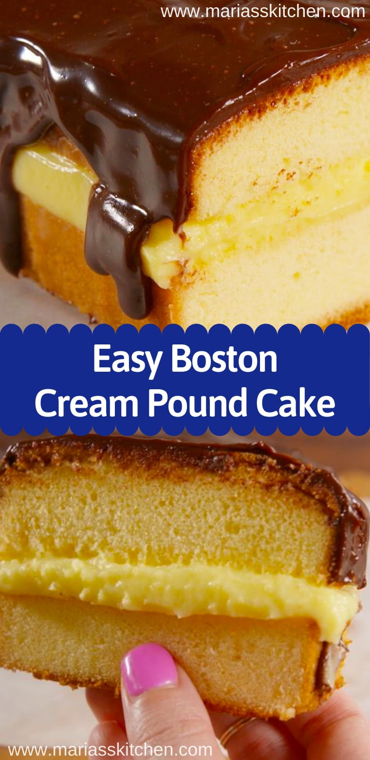 Easy Boston Cream Pound Cake Recipe - Maria's Kitchen