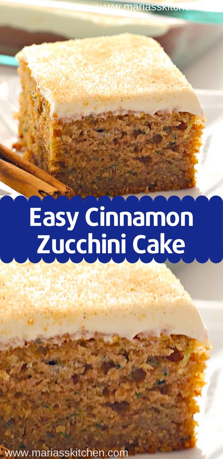 Easy Cinnamon Zucchini Cake with Cream Cheese Frosting Maria's Kitchen