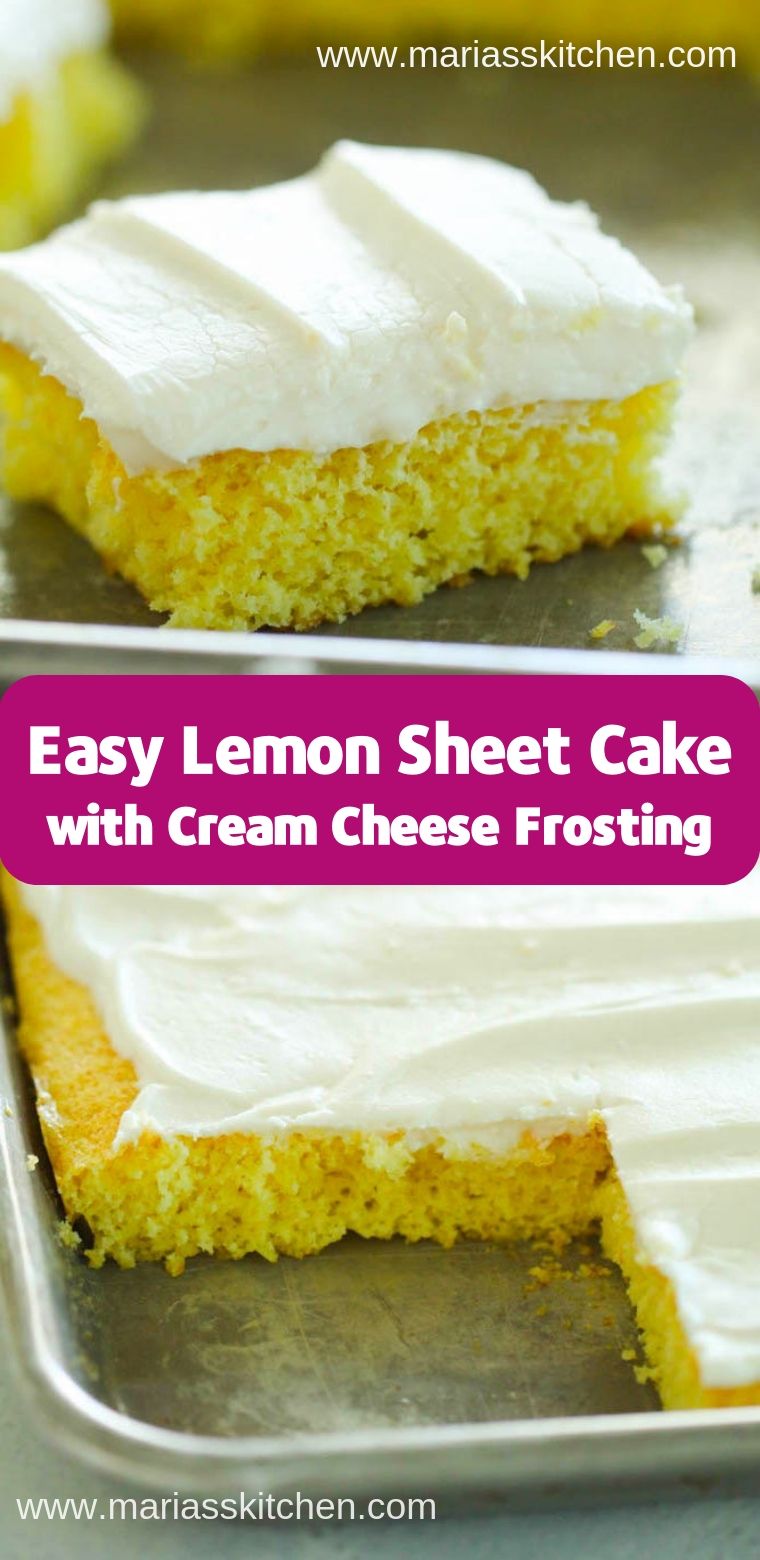 Easy Lemon Sheet Cake Recipe Maria's Kitchen