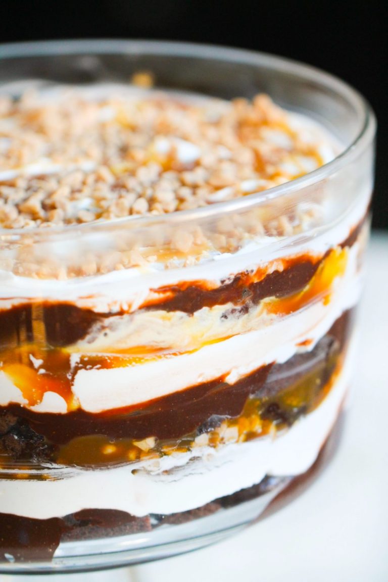 Chocolate Caramel Brownie Trifle Recipe Marias Kitchen