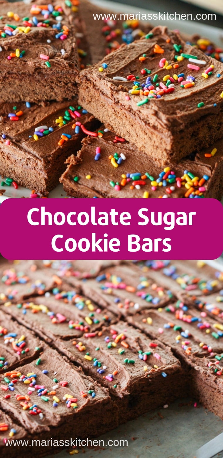 Chocolate Sugar Cookie Bars Recipe - Maria's Kitchen