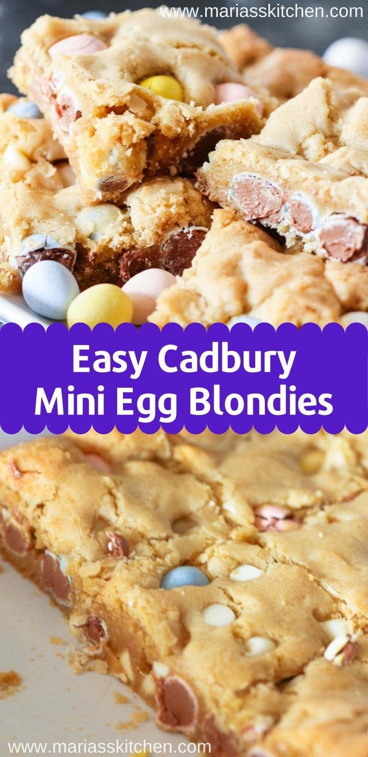 Easy Cadbury Mini Egg Blondies Recipe - Maria's Kitchen