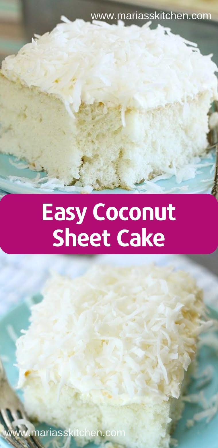 Easy And Delicious Coconut Sheet Cake Recipe Marias Kitchen 