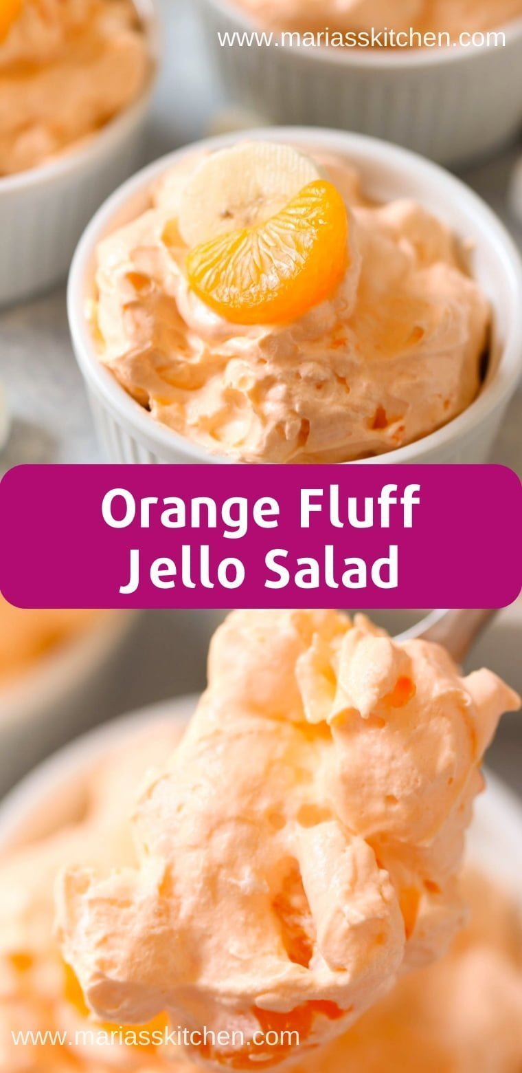 Easy Orange Fluff Jello Salad Recipe - Maria's Kitchen