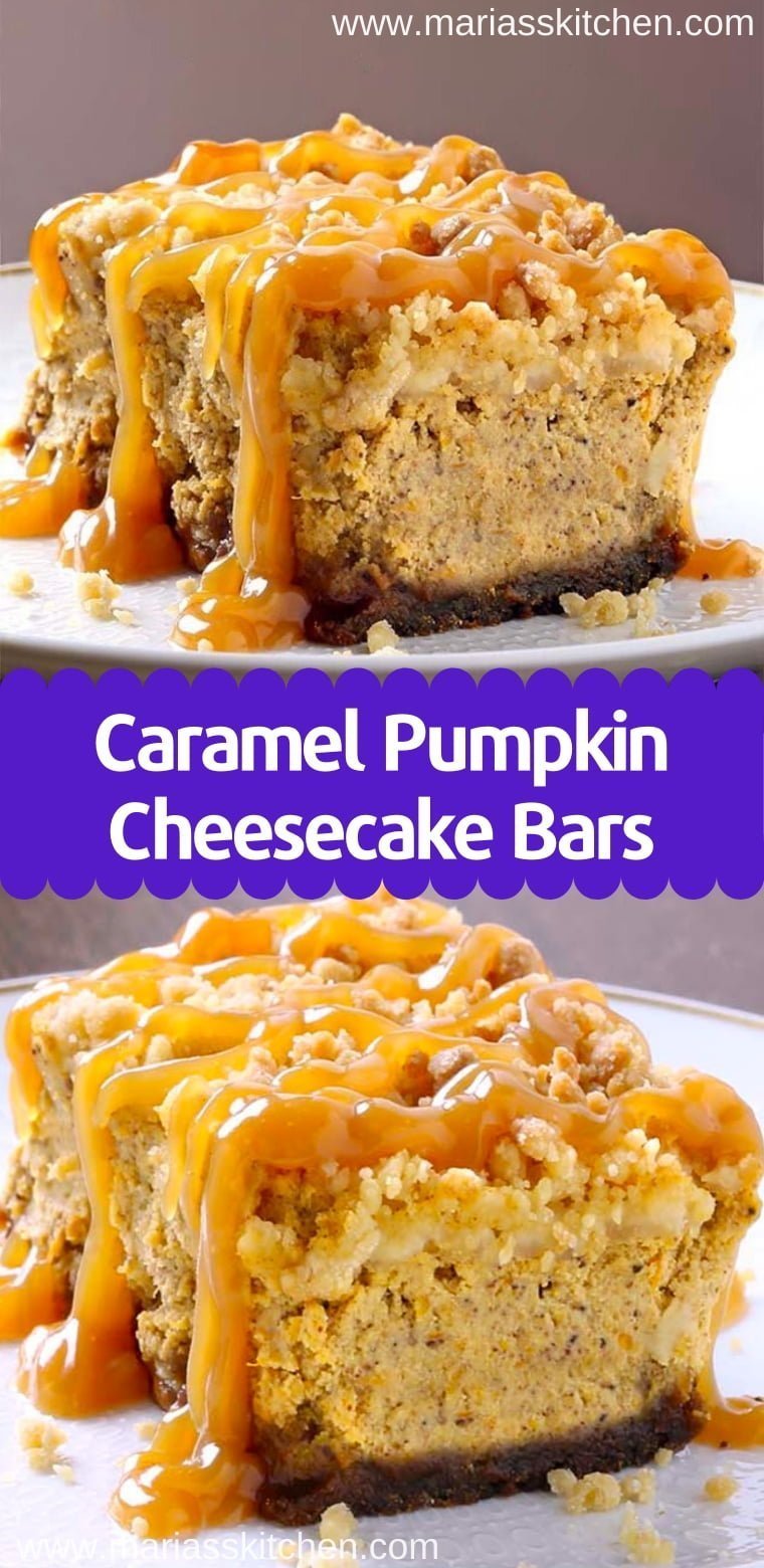 Caramel Pumpkin Cheesecake Bars Recipe