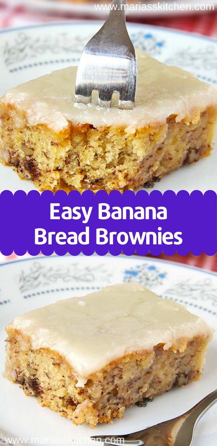 Easy Banana Bread Brownies Recipe - Maria's Kitchen