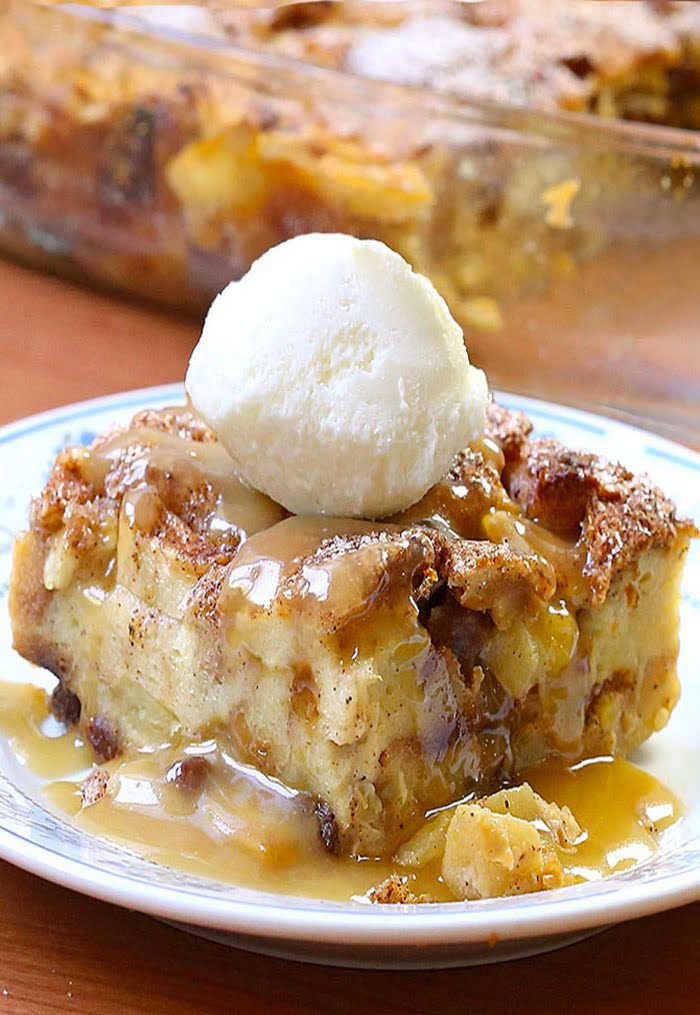 Easy Caramel Apple Pie Bread Pudding Recipe Maria's Kitchen