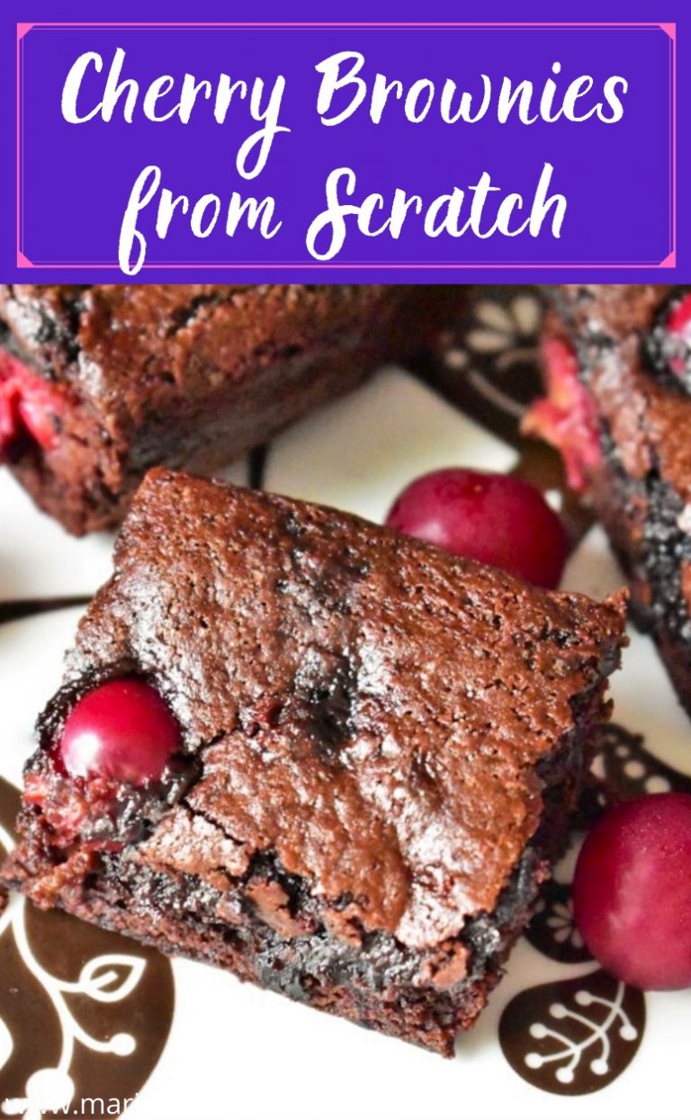 Easy Cherry Brownies from Scratch - Maria's Kitchen