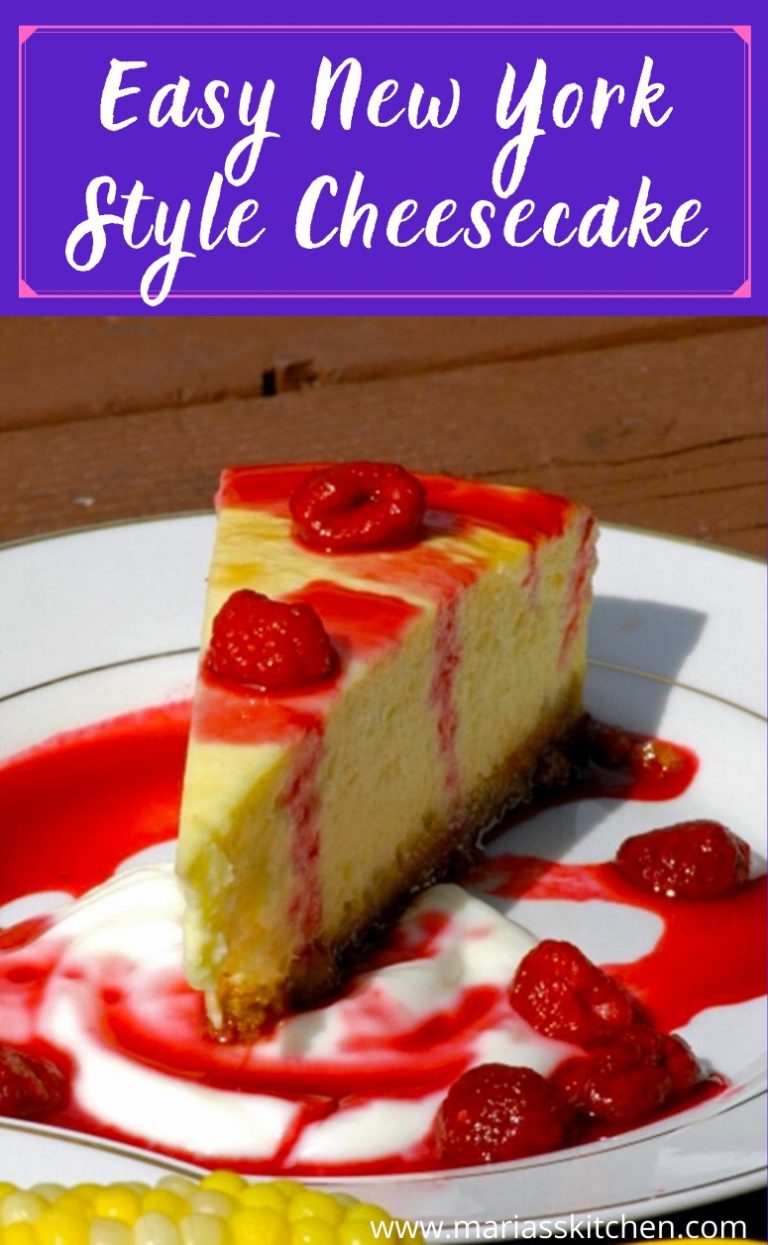 Easy New York Style Cheesecake Maria S Kitchen   Easy New York Style Cheesecake 768x1245 