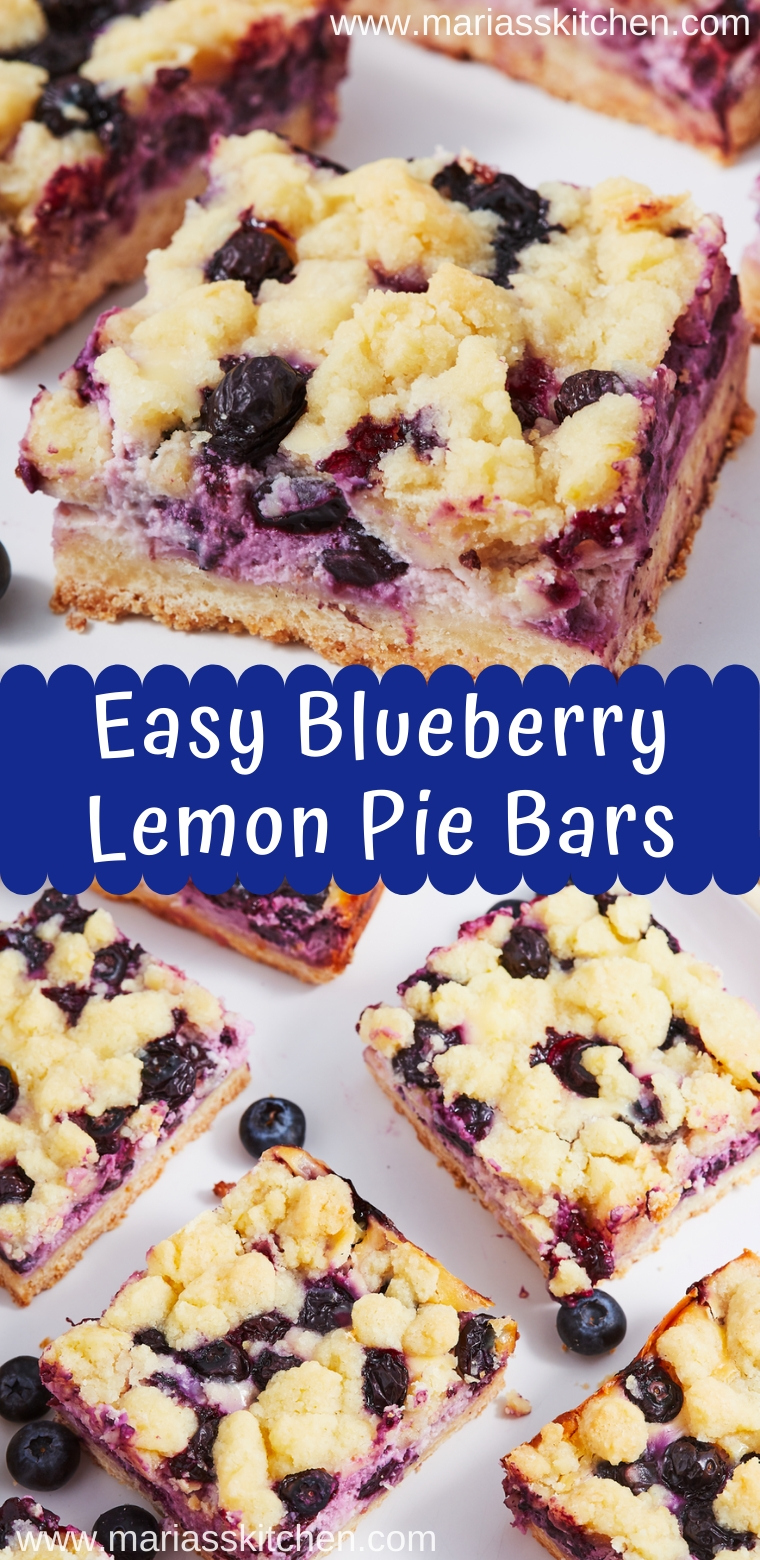 Easy Blueberry Lemon Pie Bars - Maria's Kitchen