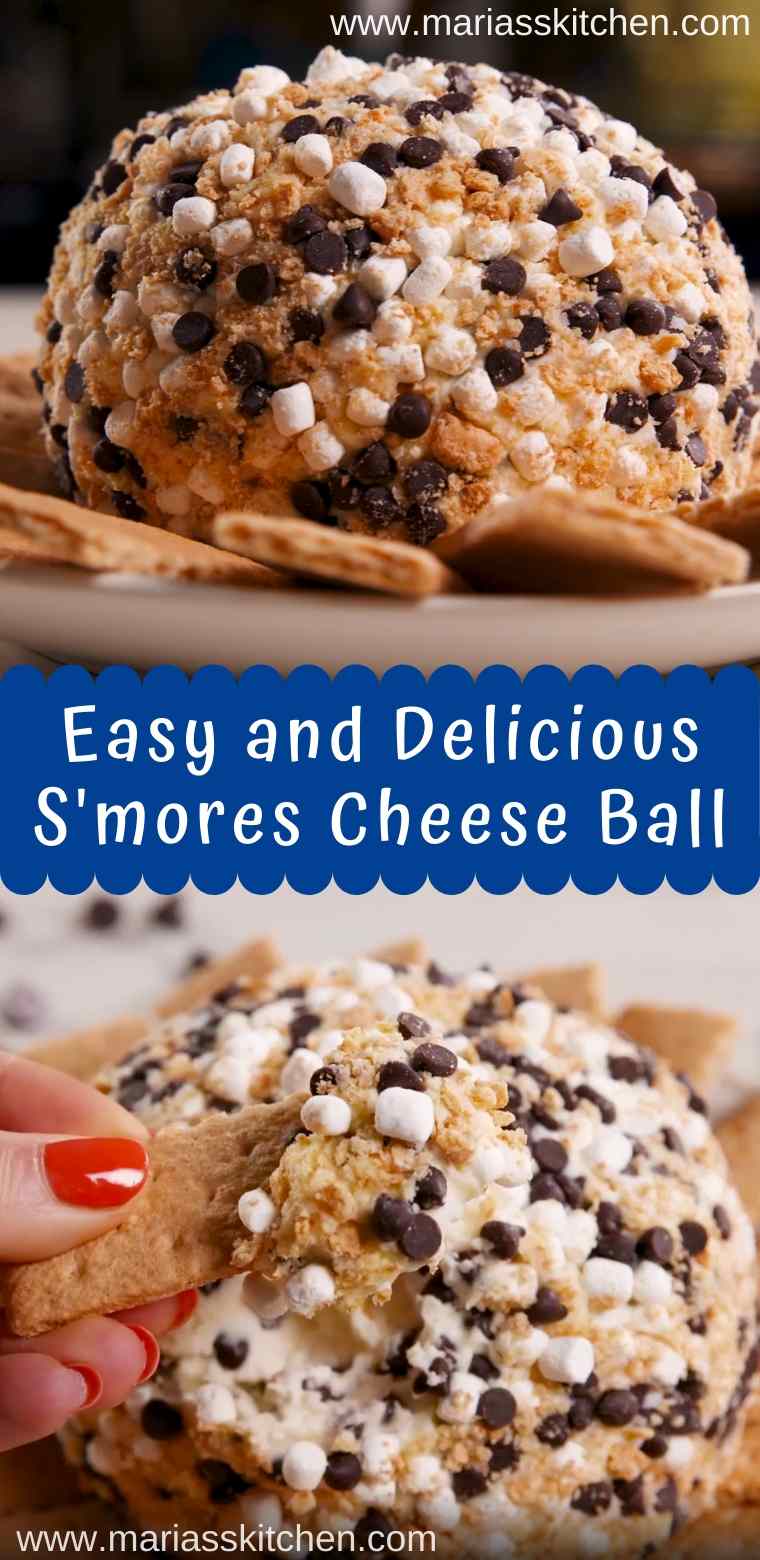 Easy and Delicious S'mores Cheese Ball - Maria's Kitchen