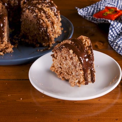 Best Reese's Bundt Pan Rice Krispie Treat - How To Make Reese's Bundt Pan  Rice Krispie Treat