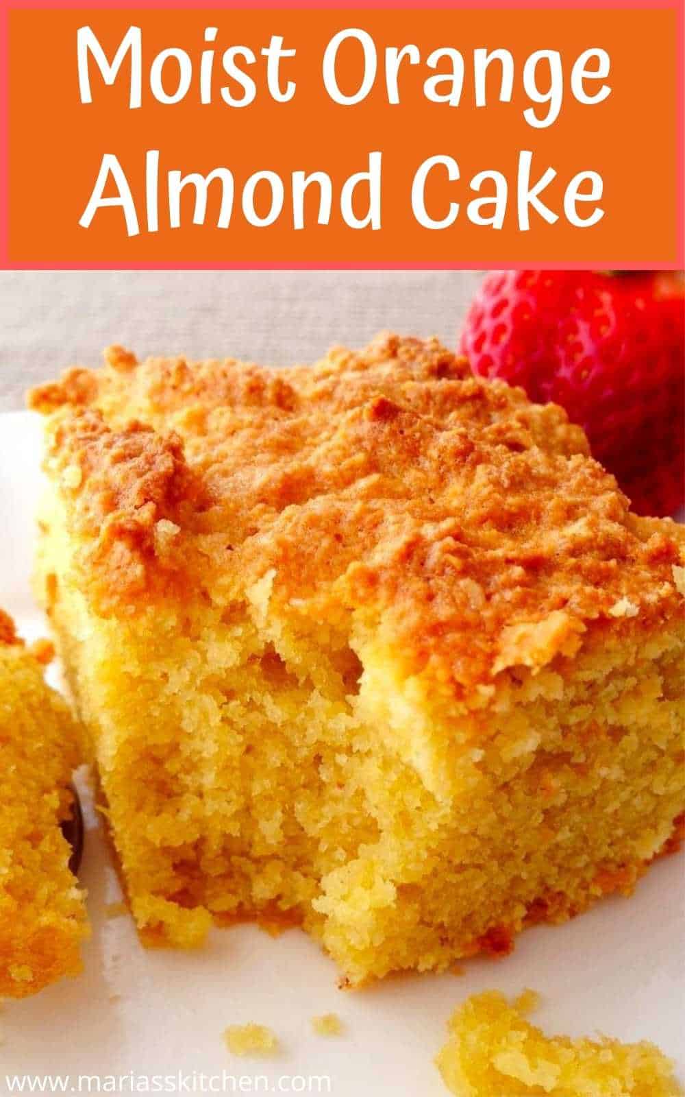 Moist Orange Almond Cake with Orange Sauce - Maria's Kitchen