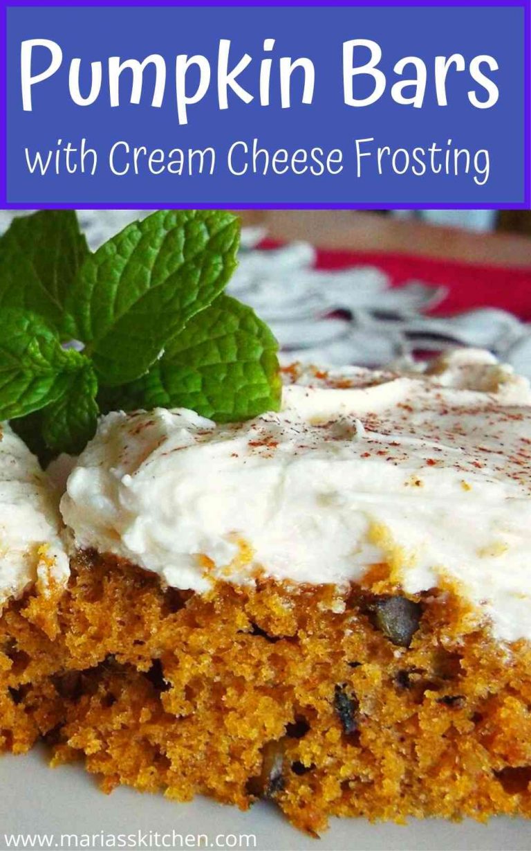 Delicious Pumpkin Bars with Cream Cheese Frosting - Maria's Kitchen