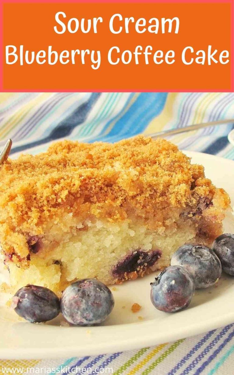 Delicious Sour Cream Blueberry Coffee Cake - Maria's Kitchen