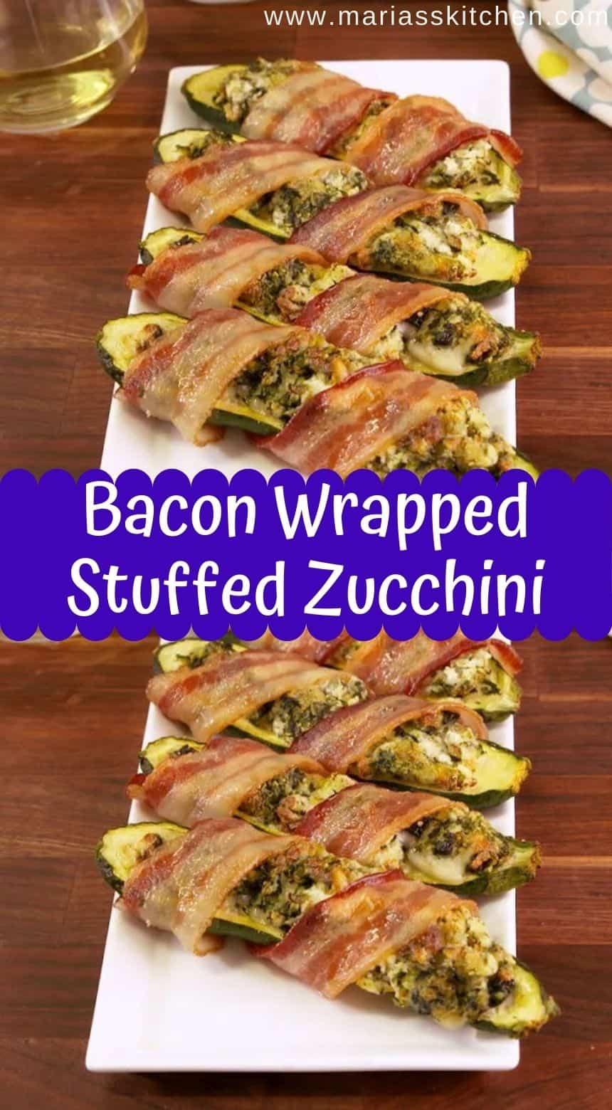 Delicious Bacon Wrapped Stuffed Zucchini