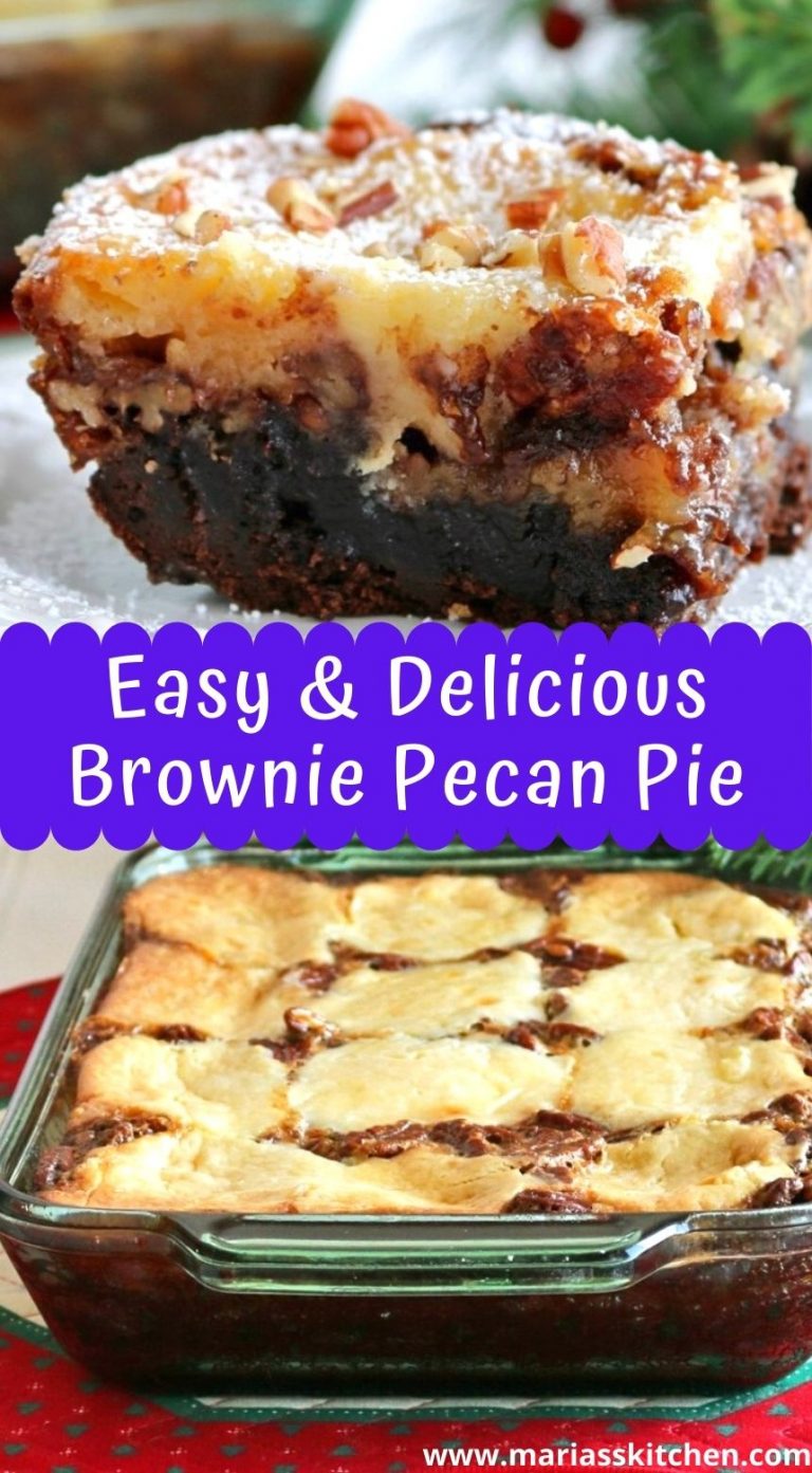 Easy Brownie Pecan Pie Recipe - Maria's Kitchen