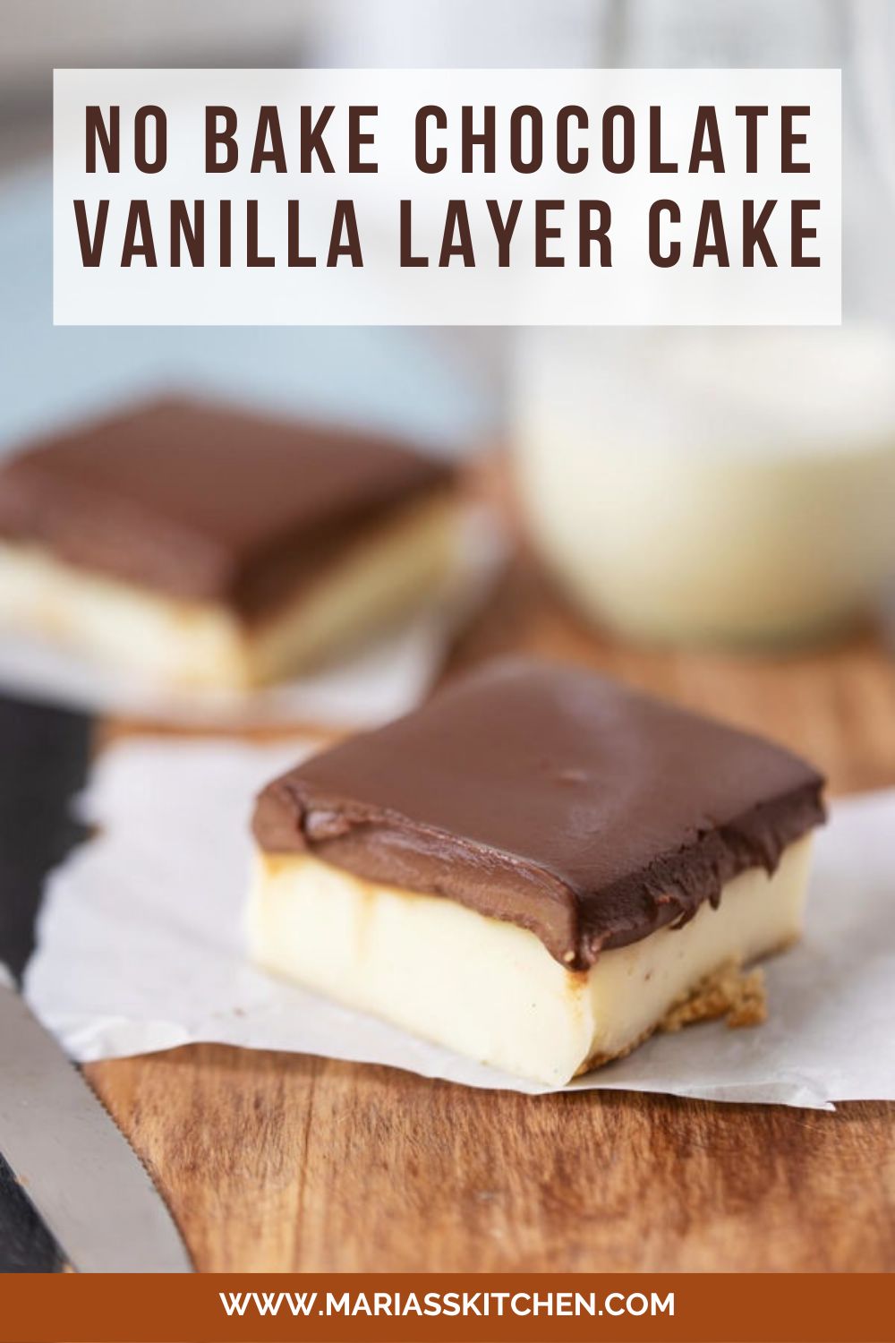 No Bake Chocolate Vanilla Layer Cake