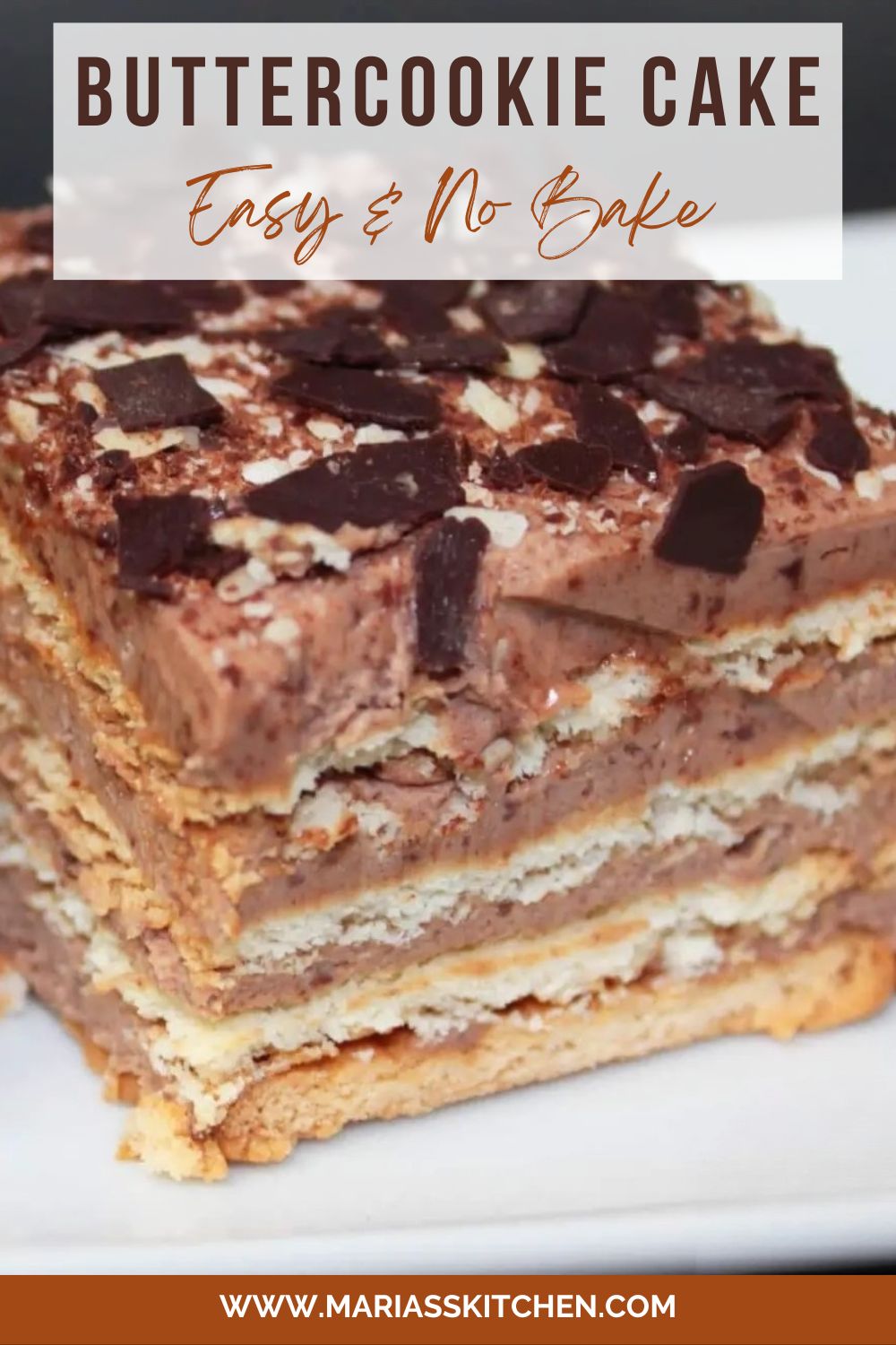 Easy No Bake Buttercookie Cake with Chocolate