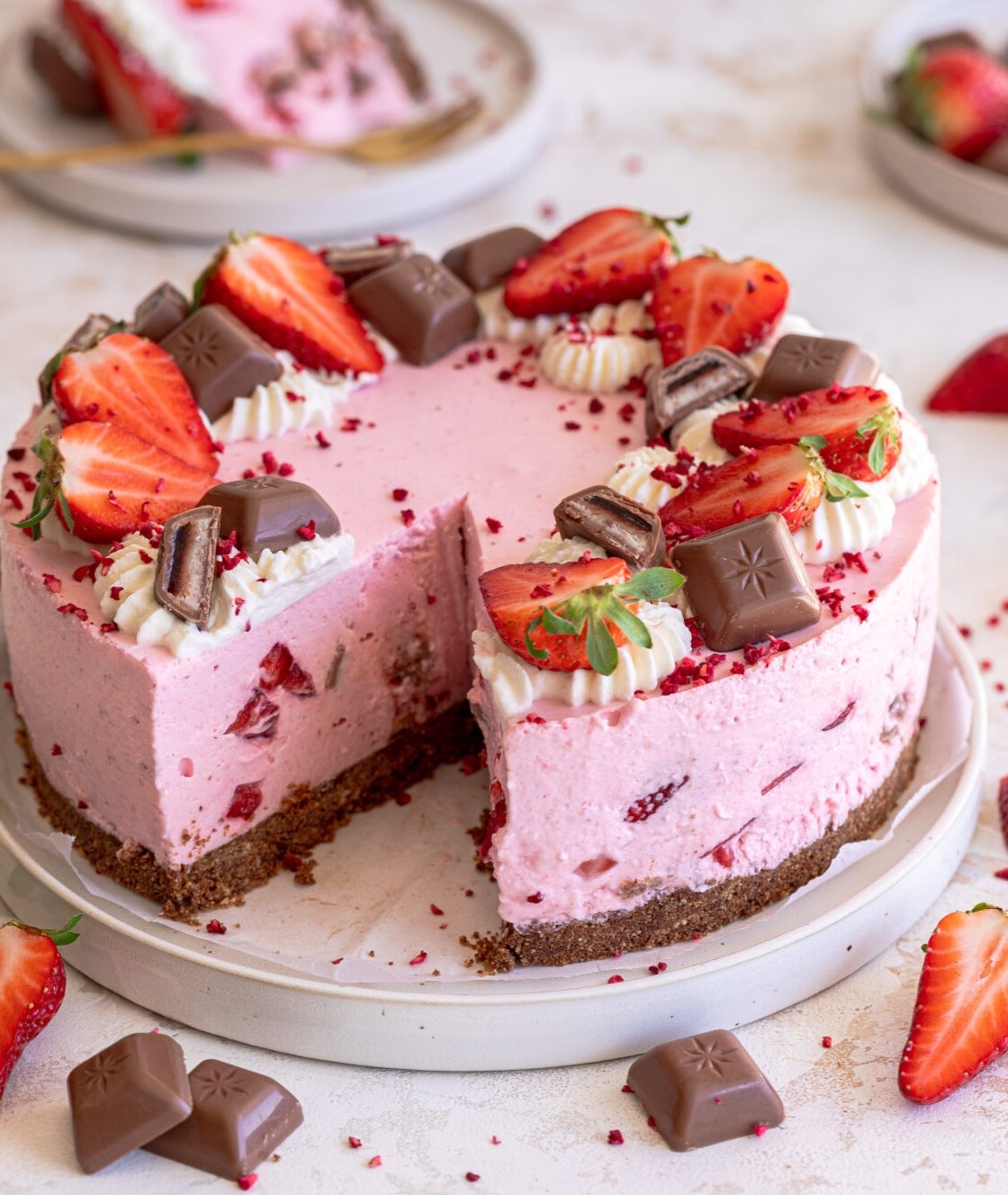 No Bake Strawberry Cheesecake