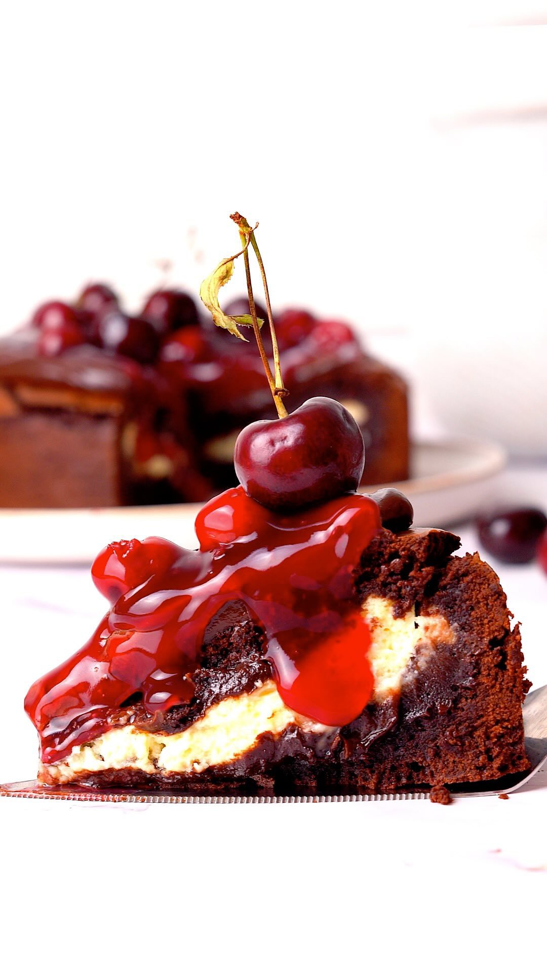 Black Forest Cheesecake Brownie Pie