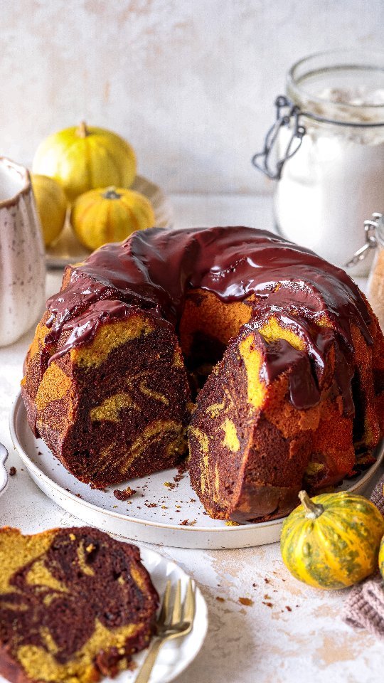 Pumpkin Marble Cake