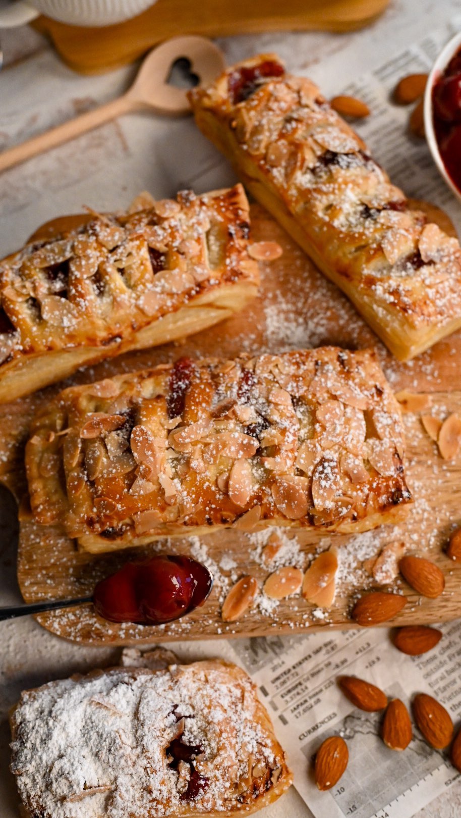 Cherry Marzipan Pastries