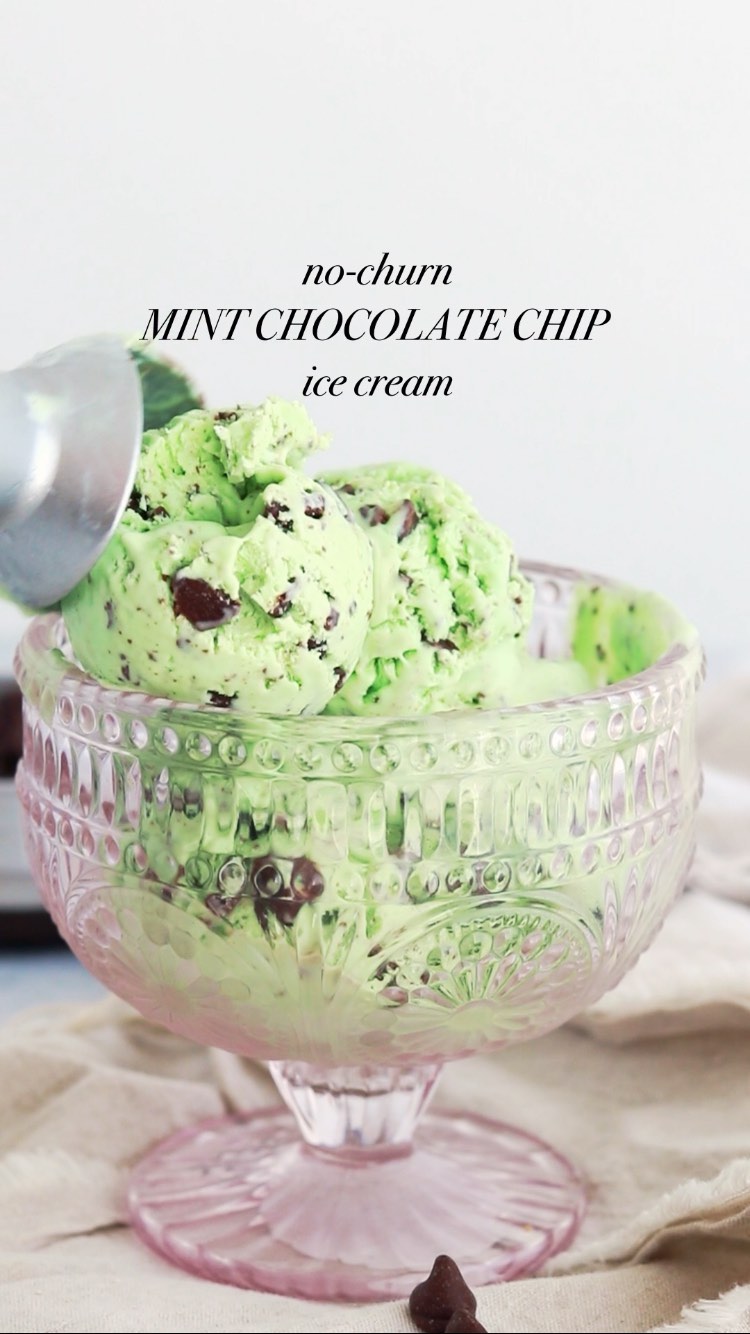 No-Churn Mint Chocolate Chip Ice Cream